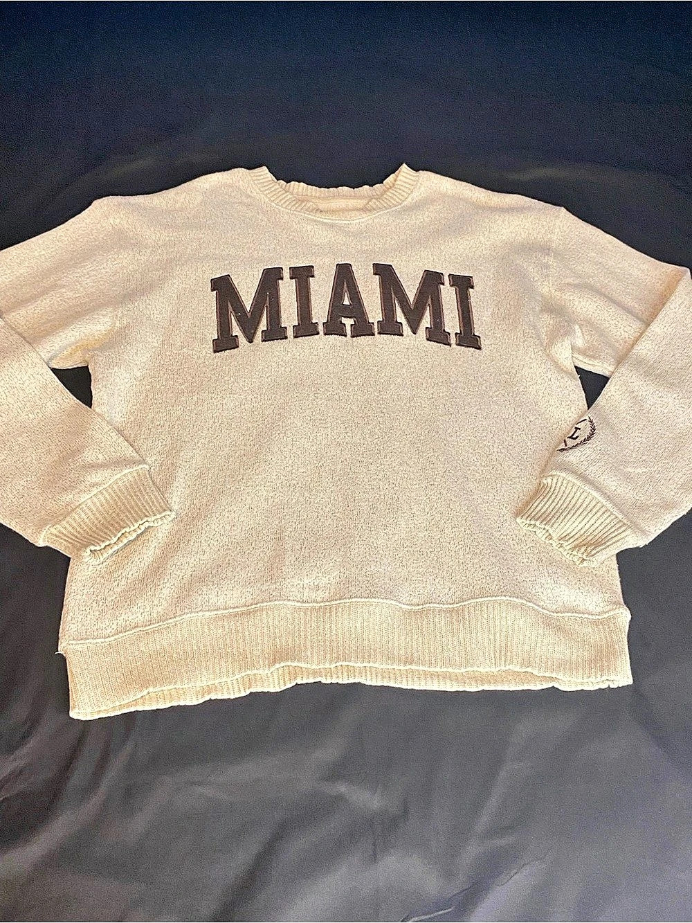 New York Popular Miami Crewneck Sweatshirt Cream & Brown XL